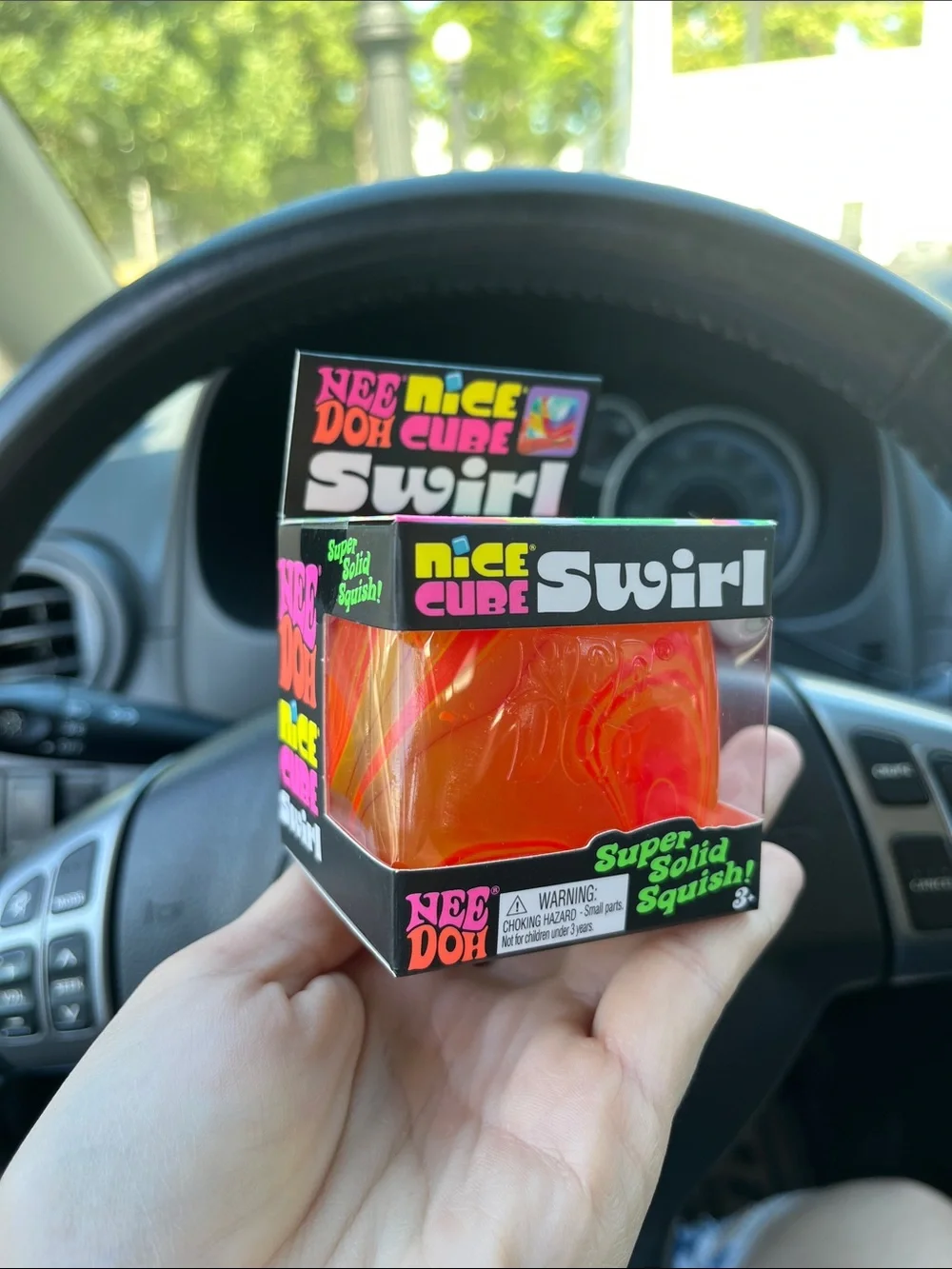 Nice Cube Swirl Squish Toy - Orange